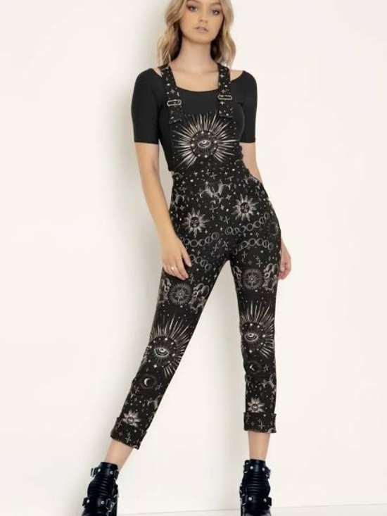 Blackmilk Pants - Blackmilk Black Celestial Eye Overalls